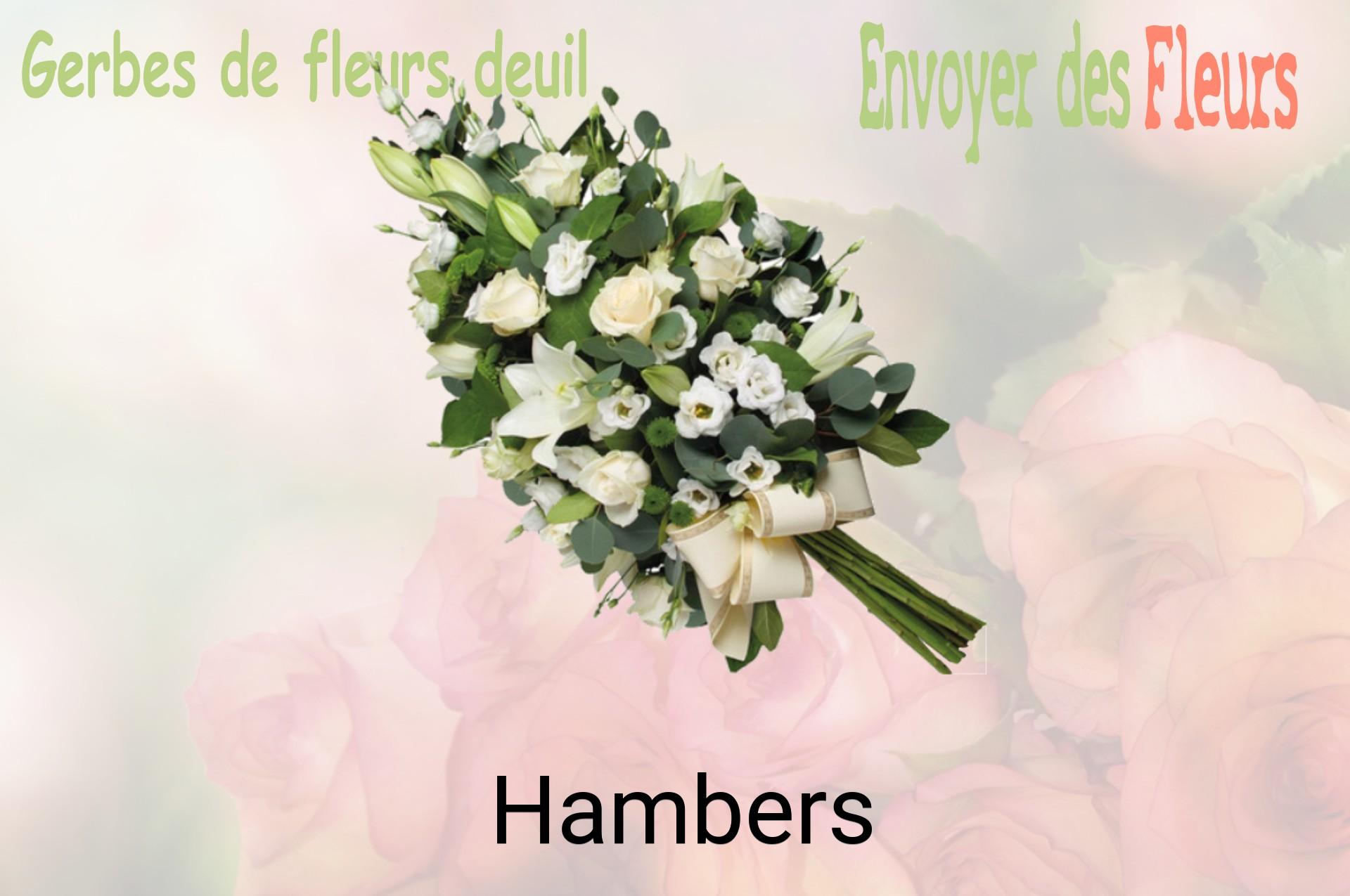 Gerbe de fleurs de deuil livrée à Hambers